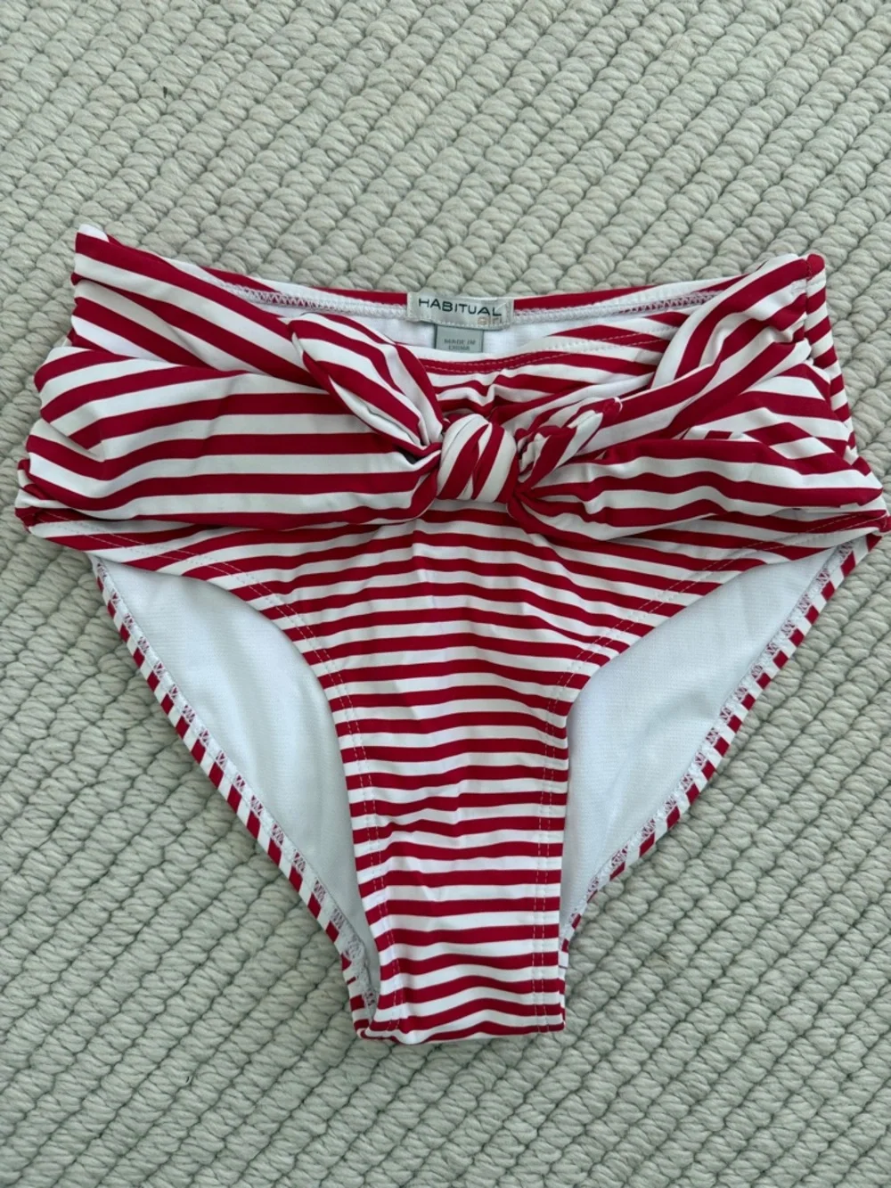 Habitual Kids' Malibu Stripe Two-Piece Swimsuit in Red size 12
